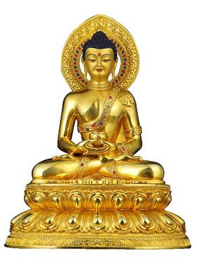 闯隆铜鎏金雕花精工铜像摆件5寸