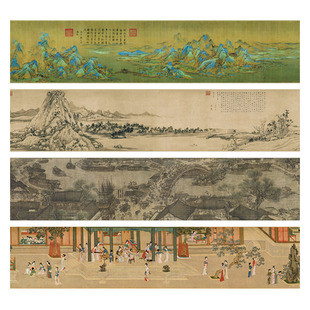 十大传世名画 千里江山 清明上河 富春山居 汉宫春晓图客厅装饰画