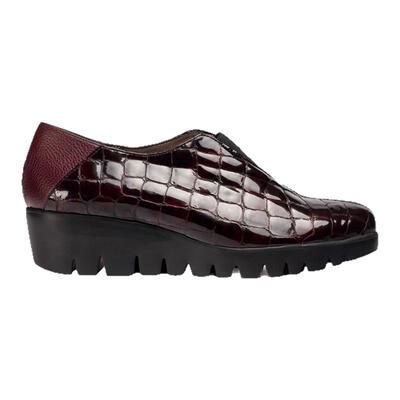 WONDERS西班牙原产进口超轻舒适坡跟拼接松紧带一脚蹬圆头女单鞋