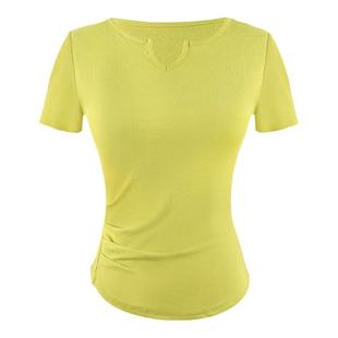 艾舞戈现代舞上衣女成人舞蹈服女长袖古典舞练功服小V领修身衣服