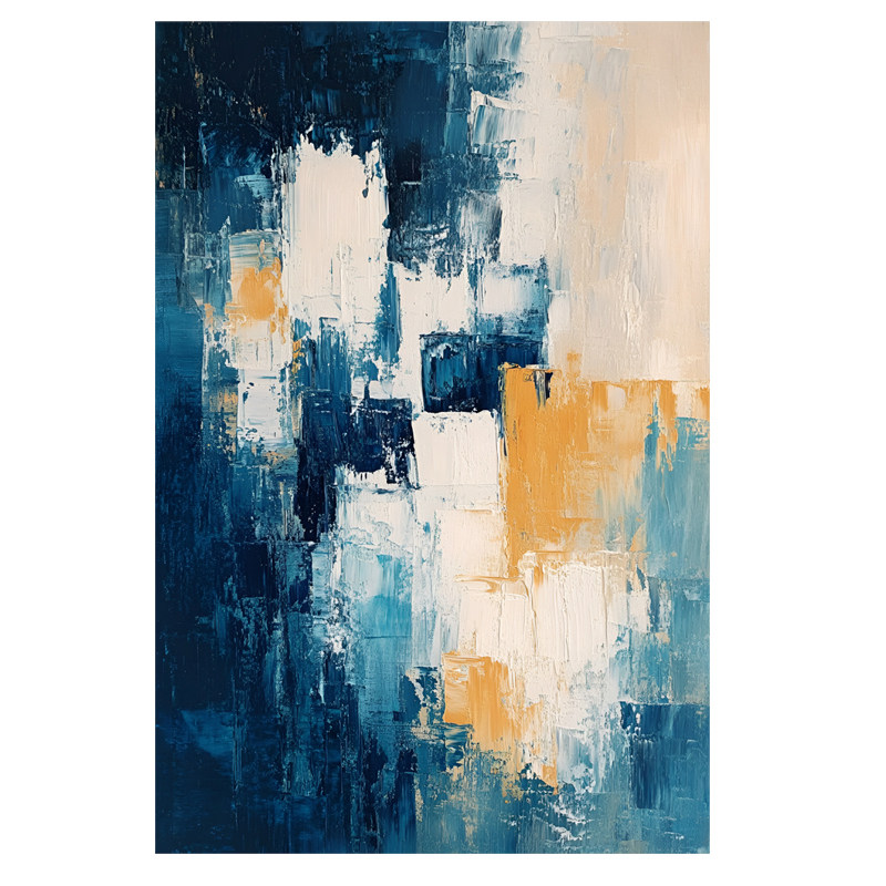 高级感客厅手绘油画玄关抽象挂画