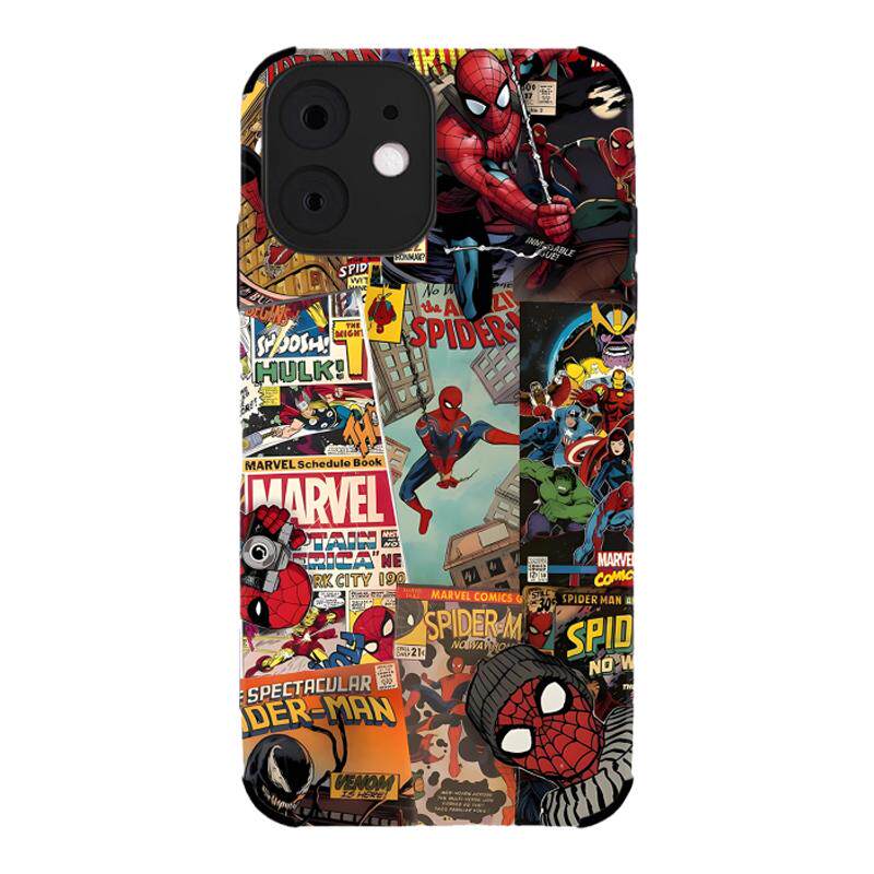 漫画风漫威蜘蛛侠复仇者联盟合集手机壳适用于iPhone15pro小米13红米K60华为nova11苹果14plus/iq