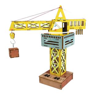 科技小制作手工diy材料学霸玩具旋转塔吊小学生创新大赛拼装模型