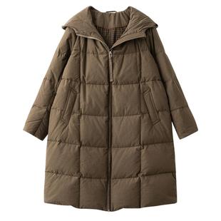 梭家|特潘塔沙漠｜匈牙利进口95白鹅绒 棕色羊毛棉绗缝长款羽绒服