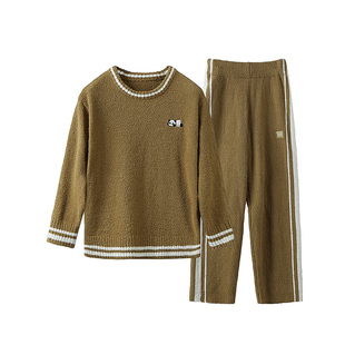 斯凯奇内衣旗舰店女士睡衣加绒加厚保暖家居服套装长袖大码秋裤