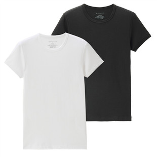 佐丹奴T恤衫男装纯棉两件装 短袖体恤男圆领纯色打底衫男18242011