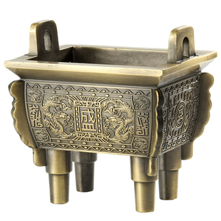 仿古青铜器摆件盛鼎迷你小香炉线香炉香插家居装饰工艺品龙鼎薰炉