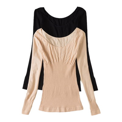 春秋圆领修身美体内搭纯色