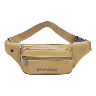 新款腰包男女多功能户外运动帆布耐磨手机包收银包干活斜背胸包潮