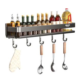 德力西厨房置物架不锈钢调味料品罐收纳架墙上多功能壁挂式调料架