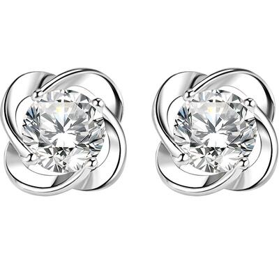 四叶草耳钉999纯银2026年新款