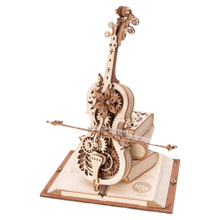 ROKR若客秘境大提琴音乐盒八音盒积木diy手工小屋生日礼物送女生