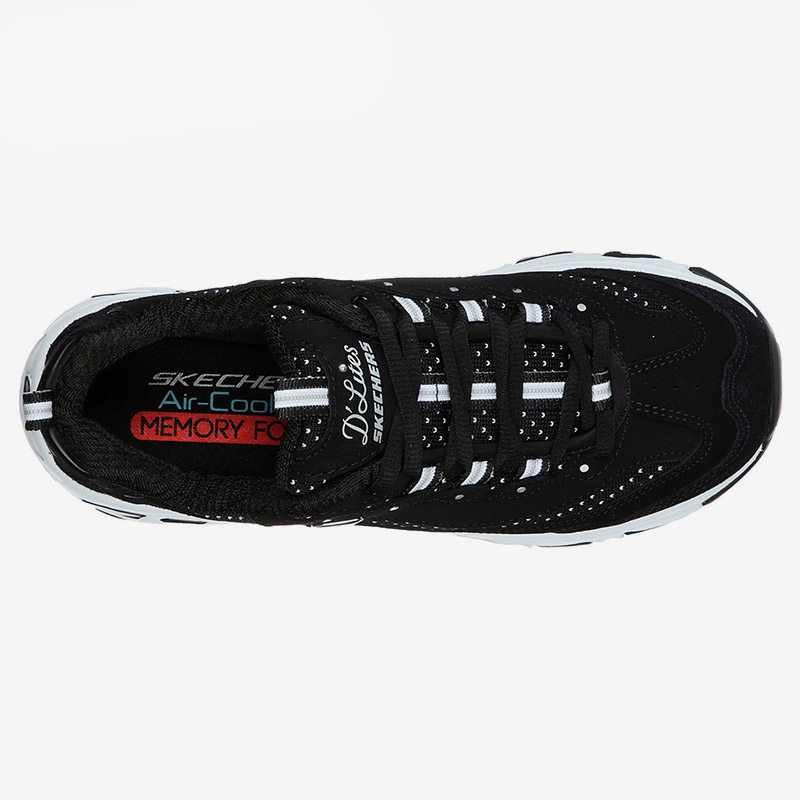 Skechers正品当季新款女士D'LITES休闲运动鞋波点复古熊猫鞋