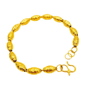 情侣手链镀金日韩简约 男女转运珠欧币手链 仿金沙金首饰久不掉色