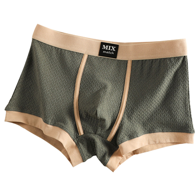 2025新款纯棉男士内裤男平角裤纯色透气男生四角裤青少年男款裤头