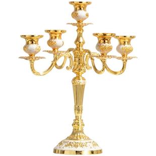 轻奢欧式烛台浪漫烛光晚餐拍摄创意家居道具婚礼庆典蜡烛台装饰品