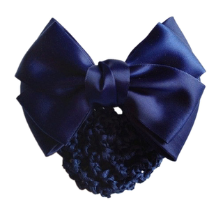 高档空姐头花职业女紫色韩国蝴蝶结银行护士酒店服务员带盘发网兜