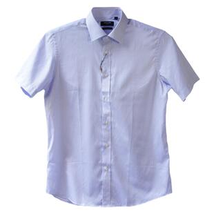 缺3839码LEONARDO利奥纳多青年小格男装纯棉正装短袖夏季衬衫0830