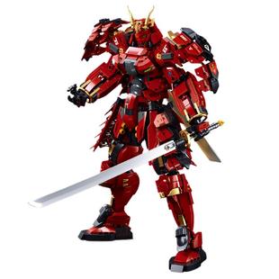 风林火山日本武士刀甲斐之虎武田盔甲机甲信玄机器人拼装男孩积木