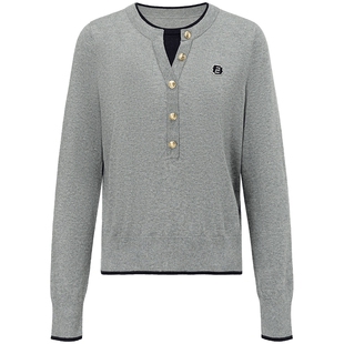 FF仿佛针织衫假两件女套头长袖2025秋季新款设计感圆领修身上衣