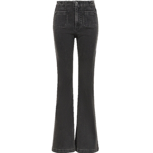 ONLY2025冬季新款约克线精致剪裁修身显瘦高腰喇叭裤牛仔裤女