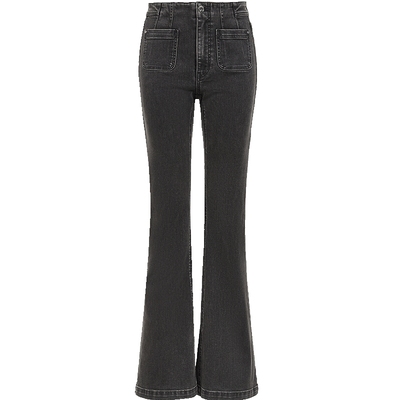 ONLY修身高腰喇叭裤牛仔裤