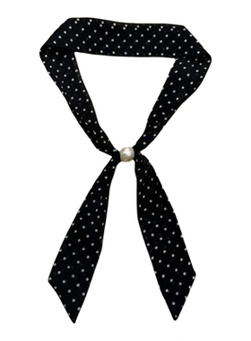 韩系波点抽拉系脖丝巾项链配饰