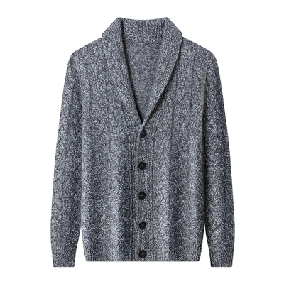 上海春竹特厚羊绒开衫男100%羊绒