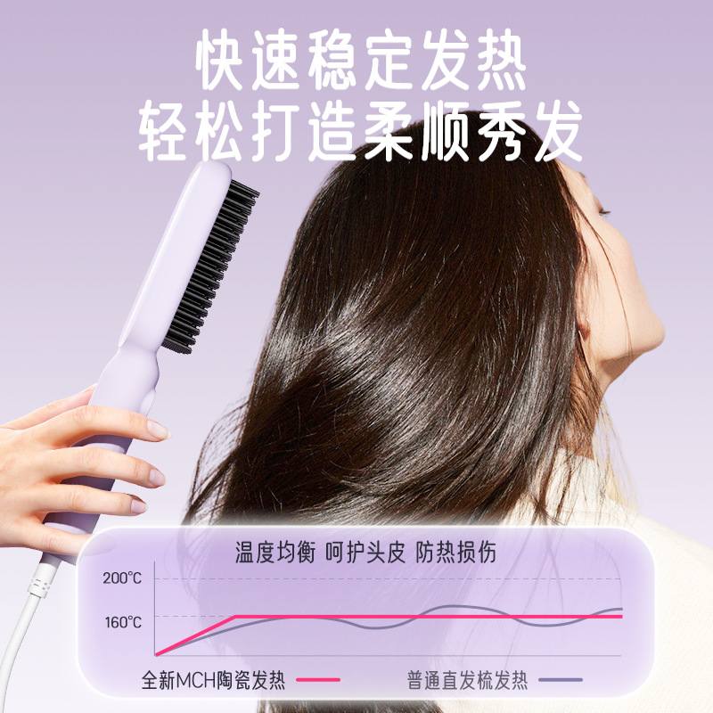 sobom直发梳电动梳伤懒人负离子两用发卷便携式恒温跨境护发不直