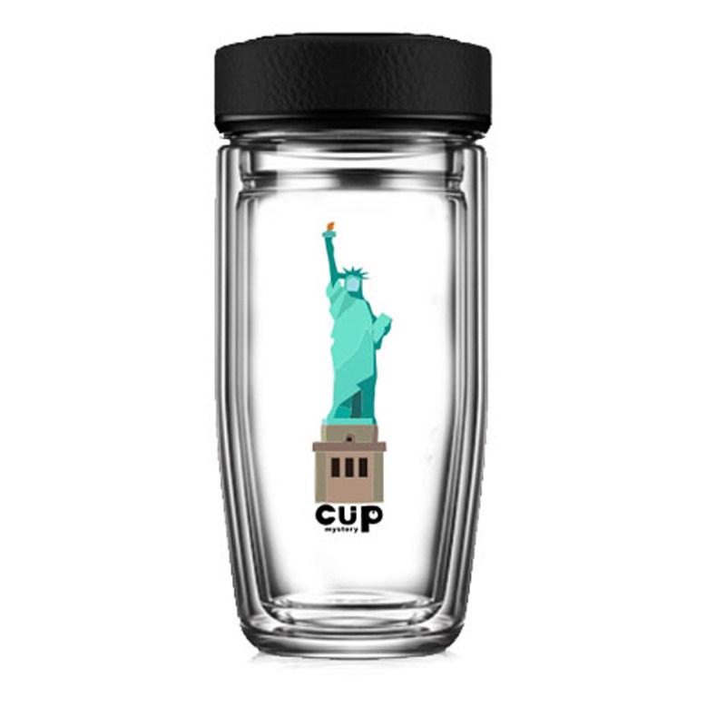美国CUP MYSTERY北欧进口简约水晶玻璃杯双层加厚时尚茶隔玻璃水
