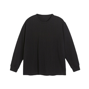 Dashufulcrum日系复古纯色内搭打底衫男女260G双纱纯棉长袖T恤