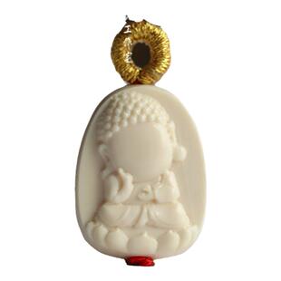 天然猛犸象牙无相佛小牌子个性手串文玩配饰背云吊坠侧挂提溜配珠