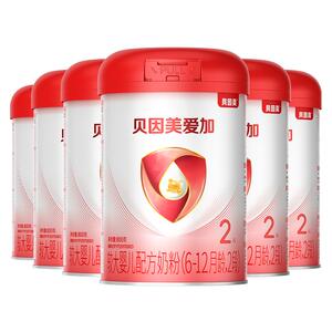 贝因美爱加2段奶粉乳铁蛋白800克*6罐