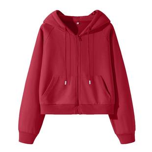 NOW真维斯连帽卫衣女2026新款爆款春秋季小个子韩系短款外套上衣