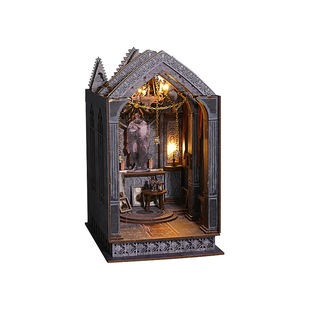 手工diy哥特式小屋沉静夜祈3D立体拼装书立模型桌面摆件创意礼物