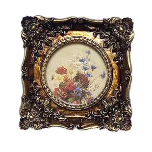 法式复古树脂小相框客厅玄关民宿背景墙挂画浮雕画框装饰油画摆件