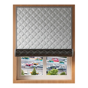 超强隔音窗帘临街马路专业降噪防吵神器遮光免打孔密封窗户免打孔