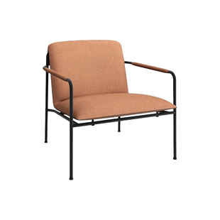 北欧轻奢单人沙发椅棉麻民宿椅金属脚架懒人休闲椅宽大舒适艺术椅