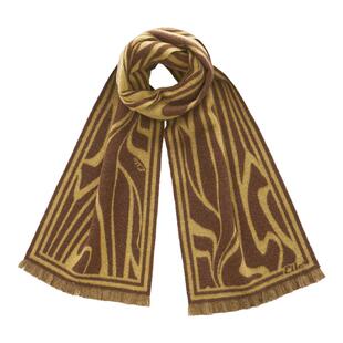 ELLE含羊绒提花围巾女士秋冬户外保暖百搭送礼礼盒装红色羊毛围脖