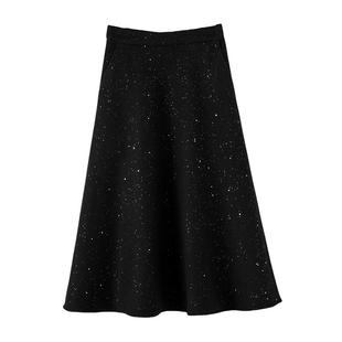 晚白2025秋冬新款时髦洋气亮闪闪裙子短裙气质连衣裙半身裙女外套