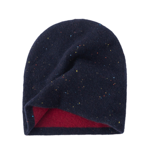 山羊绒点子纱堆堆帽冷帽女文艺秋冬保暖一线成型氛围感彩点羊绒帽