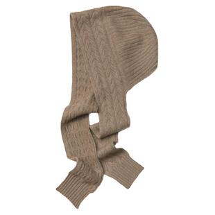 SUCHU素雏 多功能一体连帽子！山羊绒绞花保暖秋冬休闲女披肩