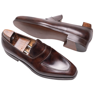 意大利Enzo Bonafe手缝沿条工艺商务休闲皮鞋 Penny loafer乐福鞋