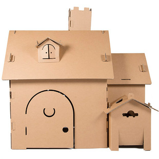 投影纸皮屋纸板城堡儿童纸箱玩具屋房子公主纸壳板模型过家家手工