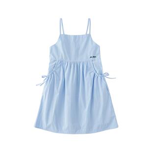 棵初2026年夏新款蝴蝶结宽松吊带连衣裙女童可叠穿海边漫步长裙
