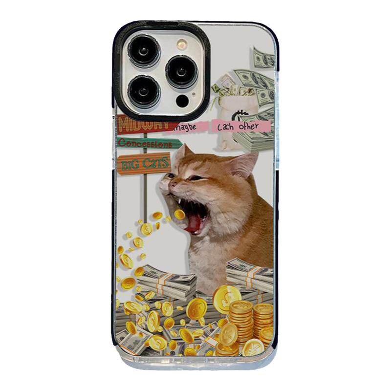 哩卜哩卜吐发财了猫咪适用iPhone17手机壳苹果13promax高级16个性12mini套xs可爱11简约x小众8pl