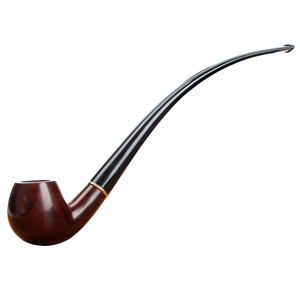 一斗二嘴石楠木烟斗男士实木手工弯柄烟斗老式传统过滤专用烟斗具