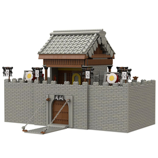 城门古建筑军事积木场景古代城墙城堡moc拼装玩具配件零件男孩