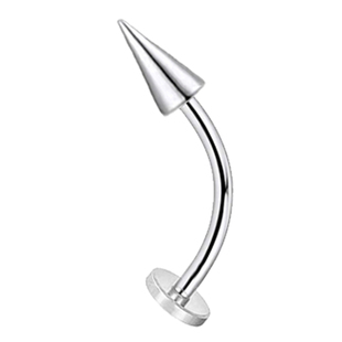 外螺纹恶魔尖锥小虎牙钉尖头弯杆弯钉唇钉上唇外螺旋医用钛钢饰品