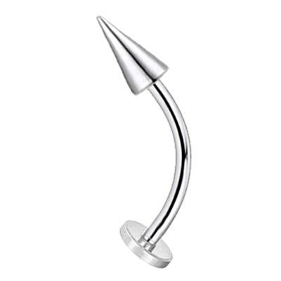 外螺纹恶魔尖锥小虎牙钉尖头弯杆弯钉唇钉上唇外螺旋医用钛钢饰品